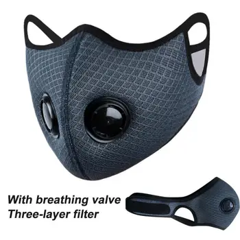 

Cycling Mask Outdoor Respirator Face Shield With Double Breath Valve Breathable Safety Mask With Filter Anti-spittle Windproof