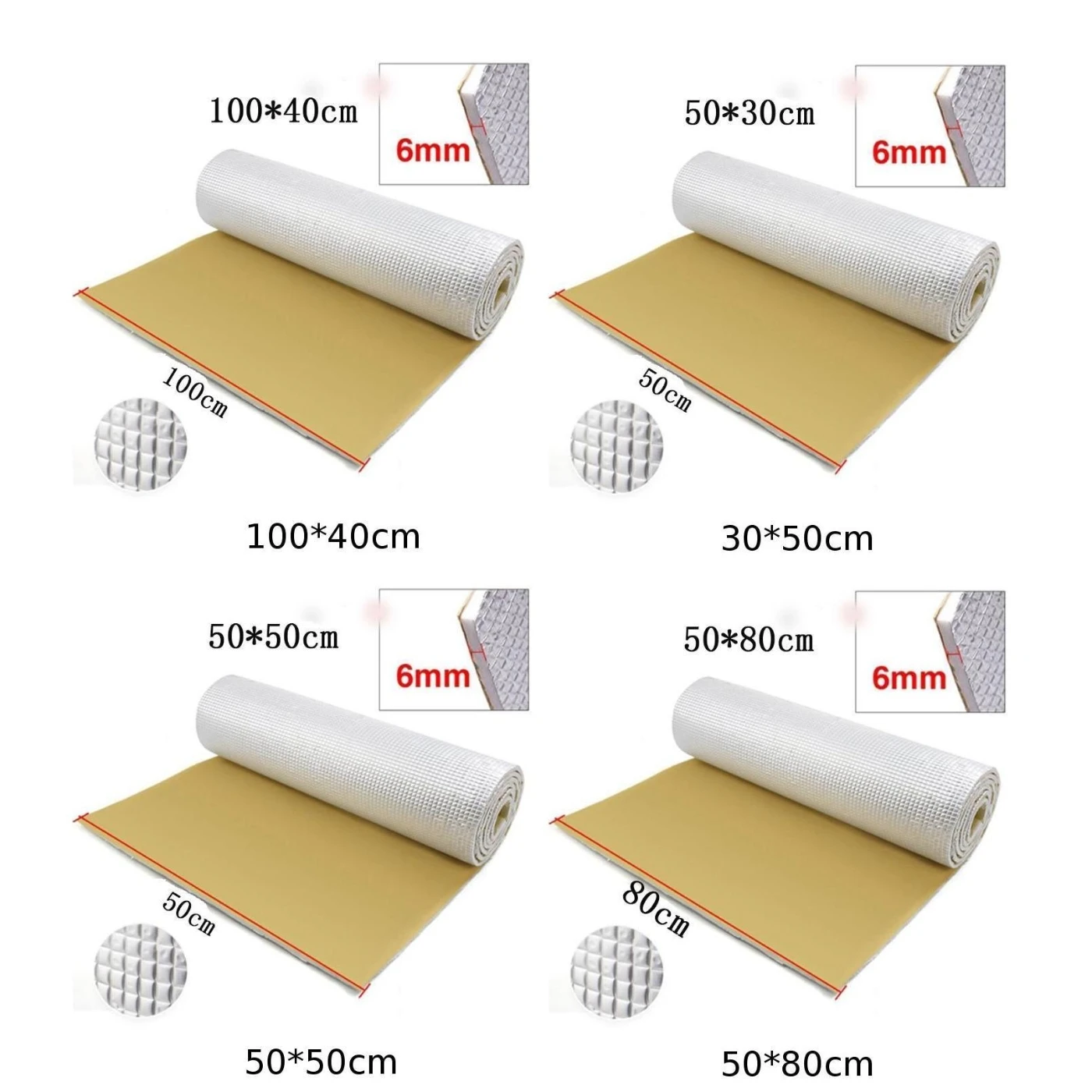 1 * Универсальный внутренний звукоизоляционный коврик для панели хлопковый 6 мм
