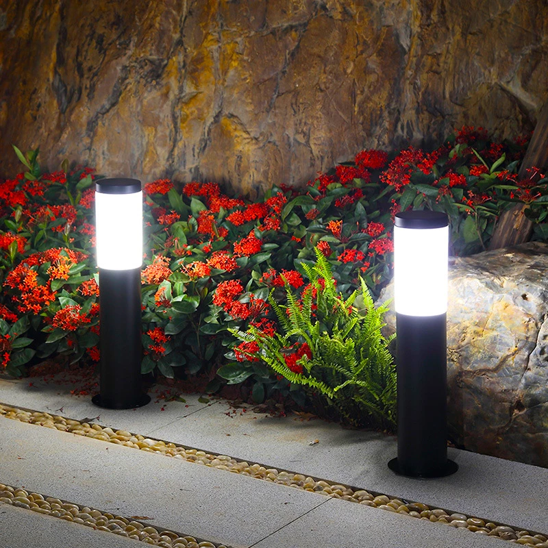 Waterproof IP55 LED Outdoor Lawn Lamp 110V 220V Stainless steel Garden lights Courtyard Lights Landscape Lamp With E27 Base