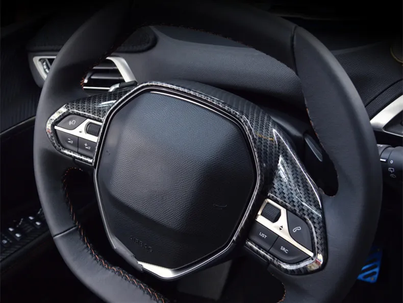 Для Peugeot 508 Allure SW GT 2019 ABS углеродное волокно украшение рулевого колеса автомобиля