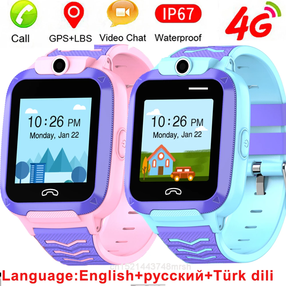 

4G Kids Smart Watch 4g Video Phone watch GPS Smartwatch SOS Call Smartwatch Kids IP67 Waterproof Baby Clock Time GPS Tracker.