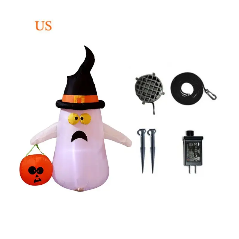 

EU/ US Plug 4 Foot Halloween Inflatable Ghost White LED Lights for Outdoor and Indoor Deco
