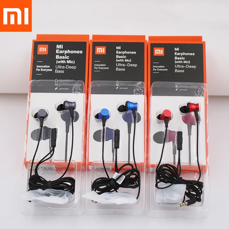 Новая упаковка наушников Xiaomi Piston 3 Mi Fresh 5 мм наушники вкладыши с микрофоном для Redmi