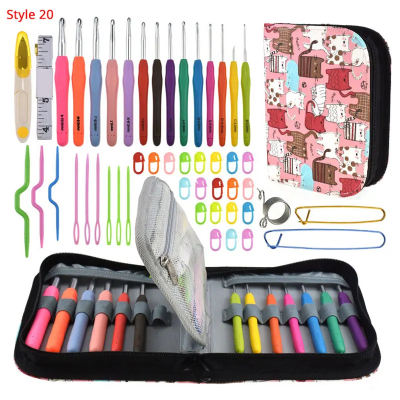 36 стилей крючком крючок набор с чехлом для плетения и вязания набор иголок Игла DIY искусство вышивания инструменты аксессуары для женщин - Цвет: Style 20
