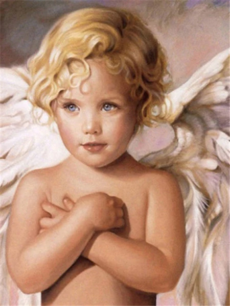 5d Diy Diamond Painting Portrait Child Angel Cross Stitch Kit Full ...