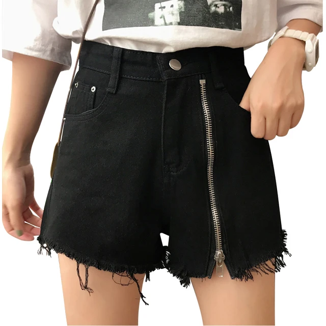 black ripped short
