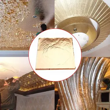 

Gold Gilding Craft Paper Gold Foil Paper Leaf Foil Paper Imitation Ceiling Wall Decor Home Decoration Roman Column Durable