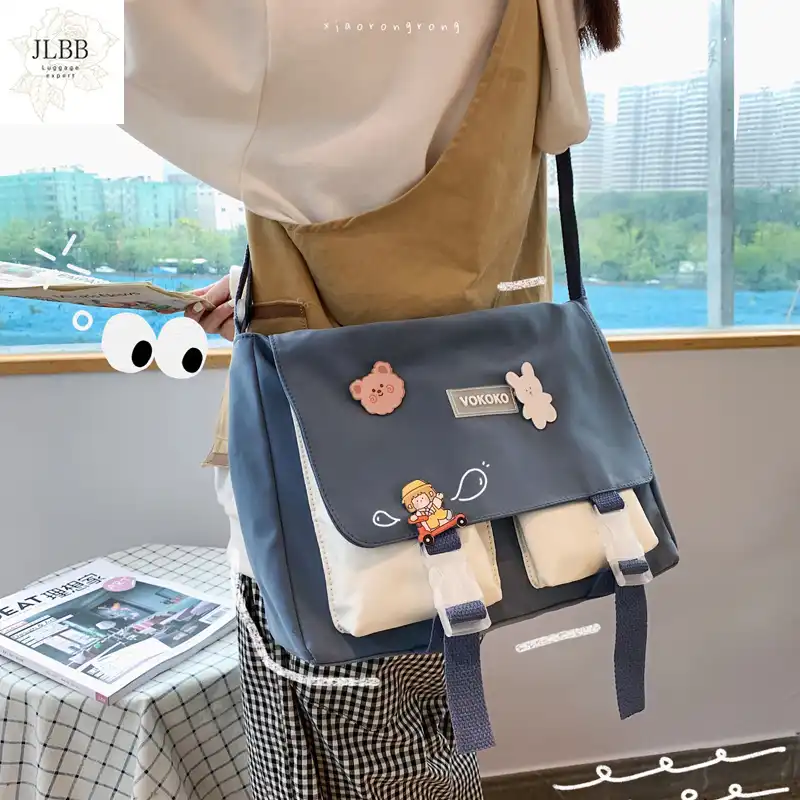 Panelled女性バッグ日本かわいい女の子クロスボディバッグ大容量学生クラスショルダーバッグ高級レディースランドセル新 Aliexpress