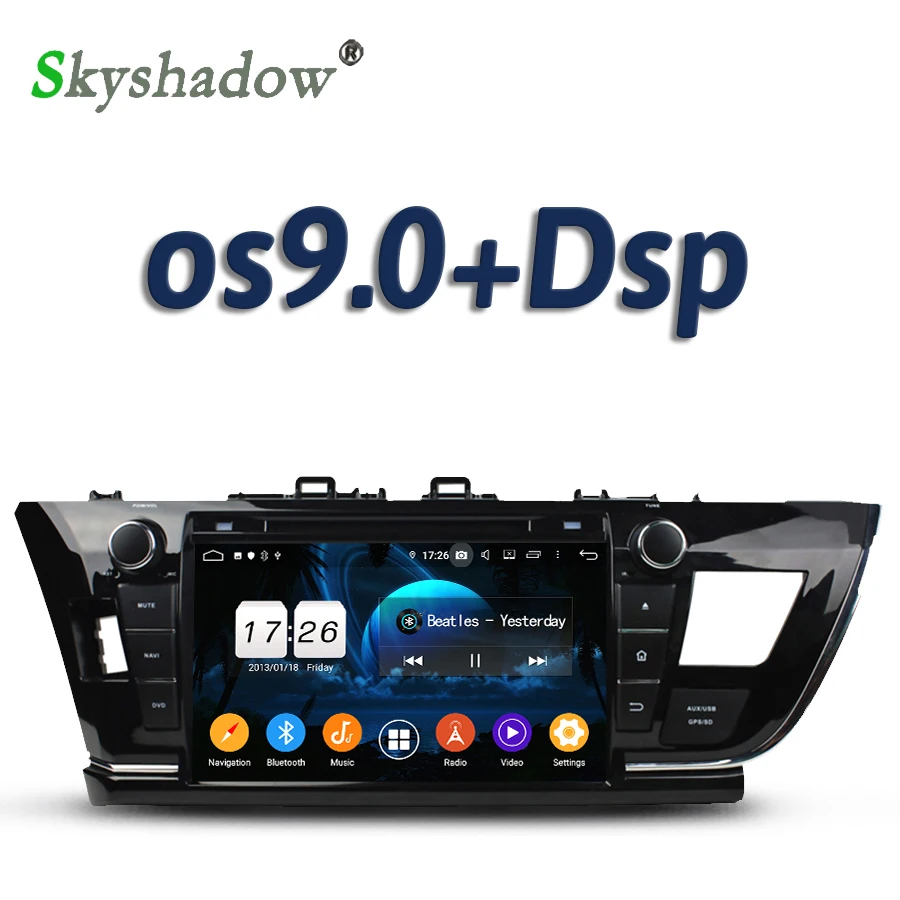 DSP 9 &quotAndroid 10 2 ГБ + 16 Гб 4 ядерный автомобильный DVD мультимедийный плеер Wifi Bluetooth 5 0 RDS