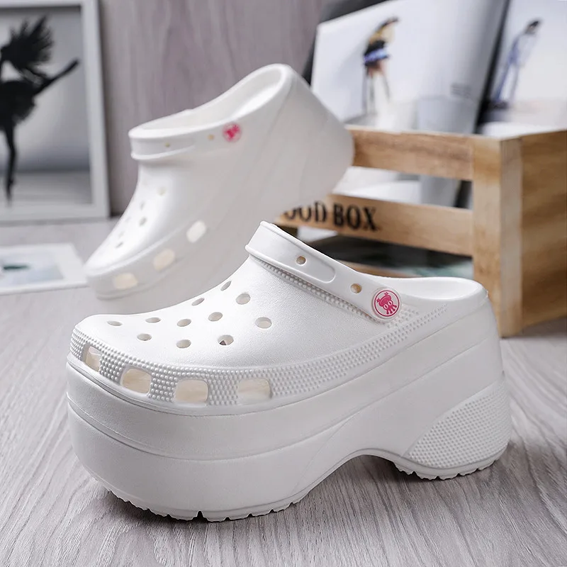 Hot Pink High Heels Sandals Women Clogs Summer 10cm Increase Platform  Sandals Non slip Woman Wedge Sandals Fashion Garden Shoes|Slippers| -  AliExpress