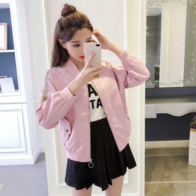 

Short Jacket Female Spring And Autumn Korean-style Students 2018 New Style Short-height Embroidered BF Loose Casual Baseball Uni
