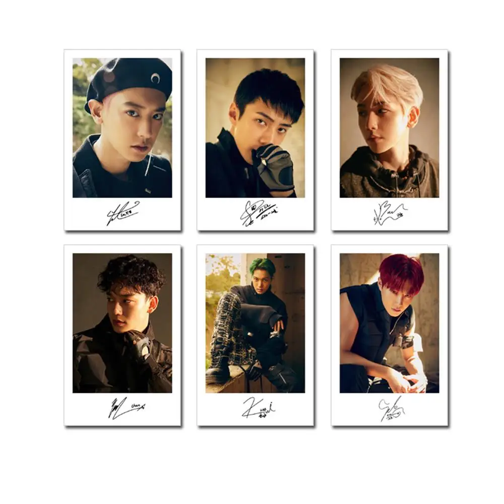 Kpop EXO Obsession Baekhyun Polaroid Фотокарта Kai Sehun автограф карта Чэнь бумага фото карта - Цвет: E Version