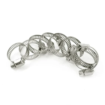 

New 10 pcs. High torque adjustable band 16-25 mm Worm Gear hose clamps