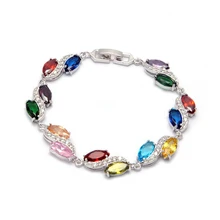 Fleure ESME великолепные свадебные ювелирные изделия с бриллиантами для женщин Красный Розовый Синий Желтый Перидот кубического циркония родия R676