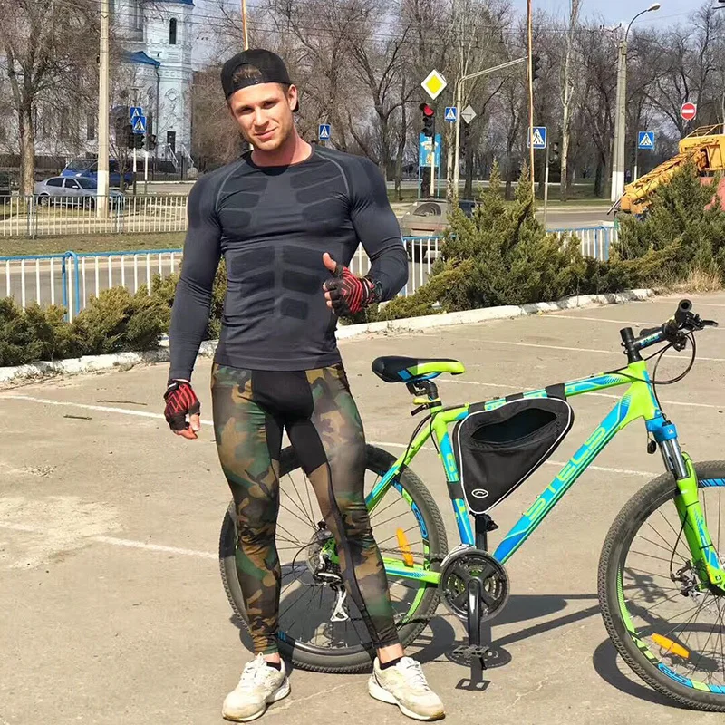 Высокоэластичная Спортивная Мужская футболка с длинным рукавом, быстросохнущие мужские футболки для бега, одежда для спортзала, топ для фитнеса, Футбольная майка, Рашгард