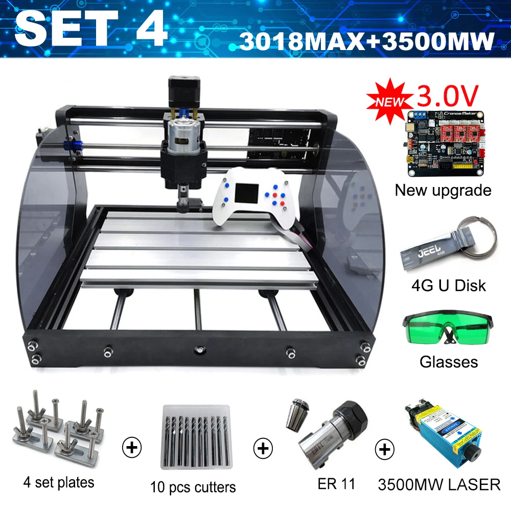 Красный Обновленная версия CNC 3018 Max лазерный гравер GRBL с автономным DIY 3 оси PBC фрезерный лазерный гравировальный станок деревянный маршрутизатор - Цвет: Красный