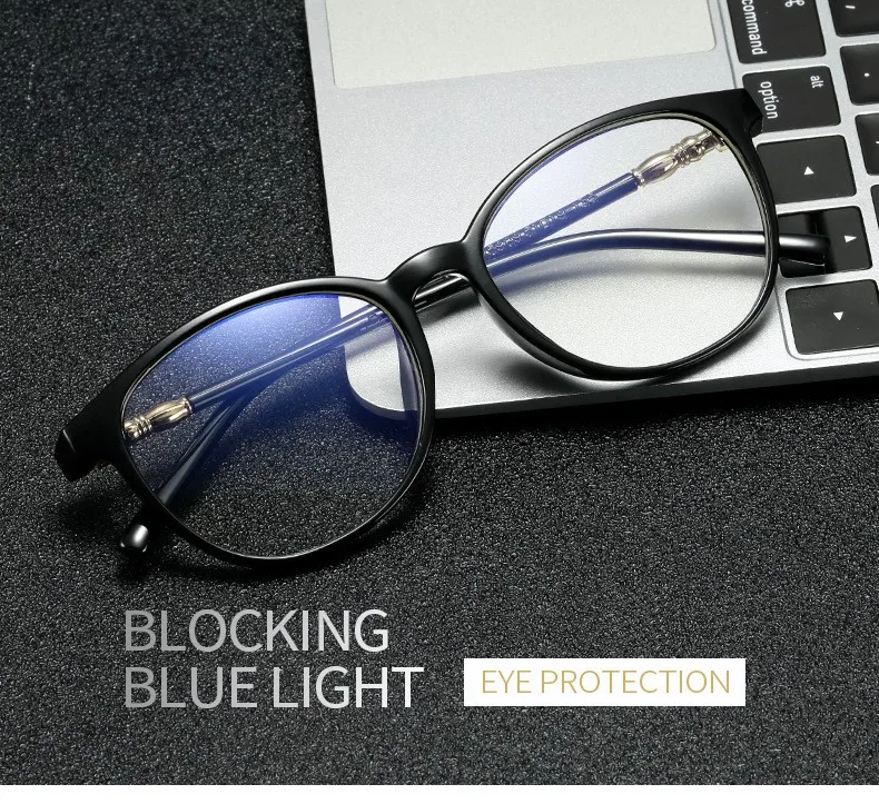 Новые анти-синие круглые очки Оптическая стильная оправа для очков синяя пленка плоское зеркало удобные мужские и женские компьютерные очки