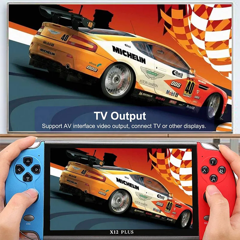 Game Consoles X12 Plus Best Gift For Kids 7.0 Inch 16GB Memory Retro For Men Handheld Game Player