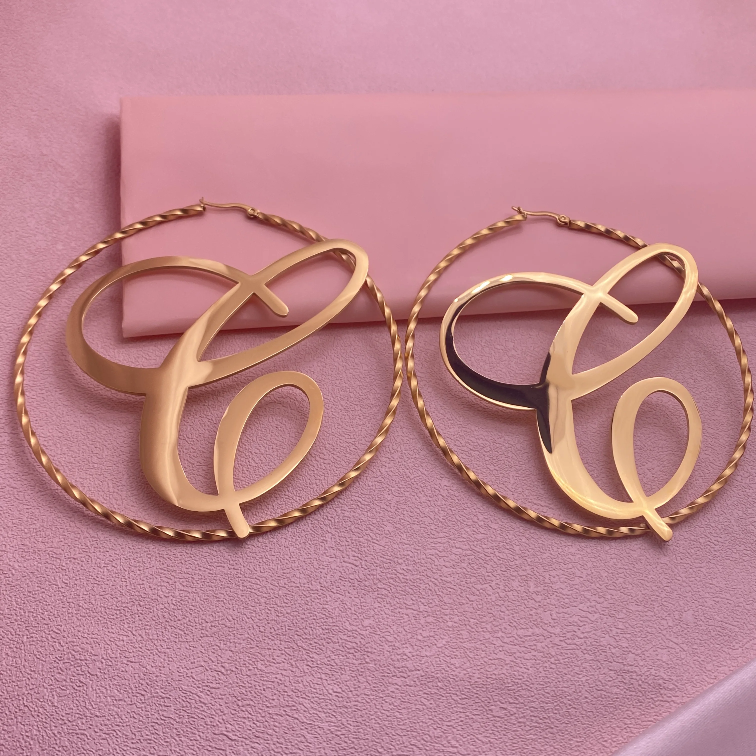 Noelia New Custom Letter Earrings Exaggerated Stainless Steel Customized Earrings Personalized Name Jewelry for Women Girls