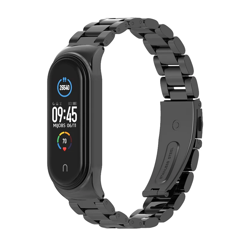 

Stainless steel strap for xiaomi mi band 6 5 4 metal smart watch band bracelet miband 3 wrist belt replaceable watch straps mi 4