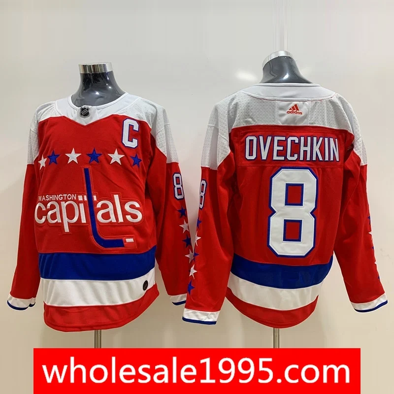 Красный Вашингтон столбы 8-алекс Овечкин Tj Oshie Evgeny Kuznetsov backстром Уилсон Карлсон