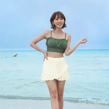 

Woman Bikini Swimsuit Swimwear 2019 Bathing Clothes Girl Female Plavky Women Split Swimsuits With Skirt Sexy Push Up Cover Hot