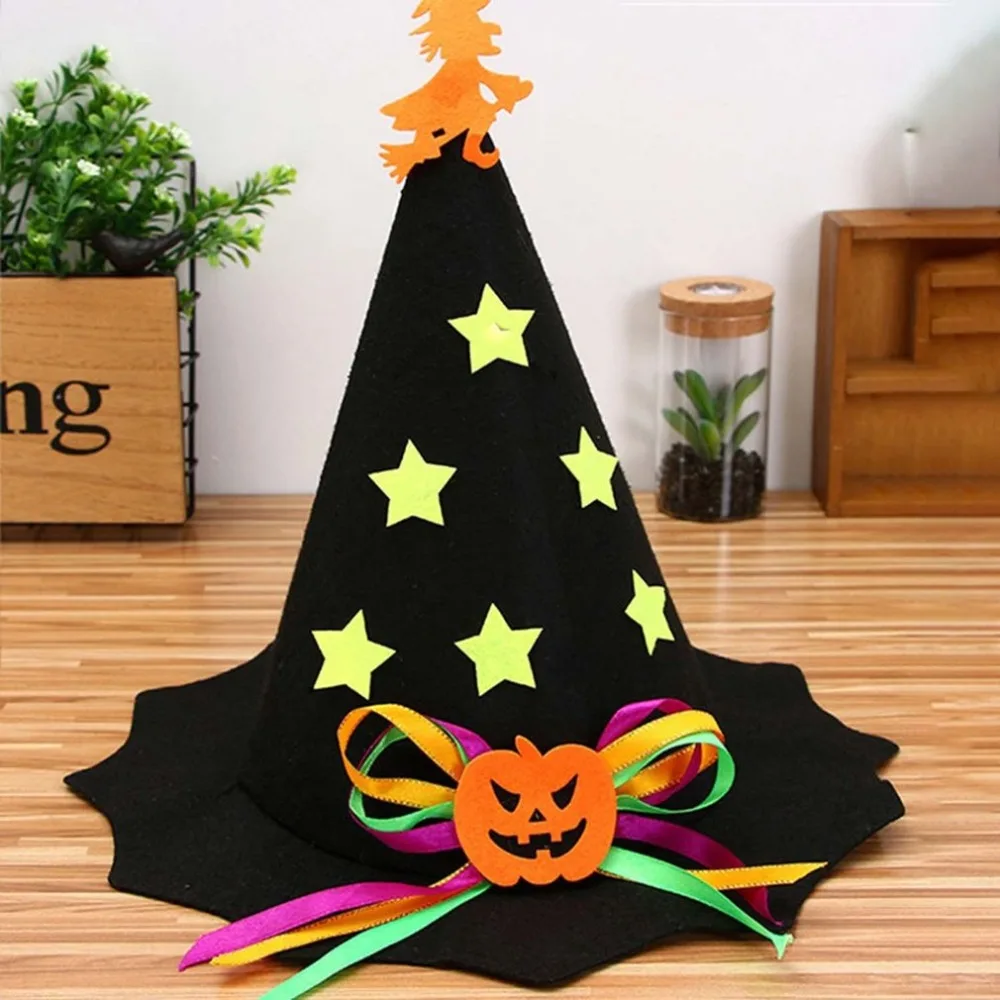 

Halloween Pumpkin Witch Hat Children Adults Non-woven Party Hats Caps Cosplay Performance Props Halloween Xmas Party Supplies