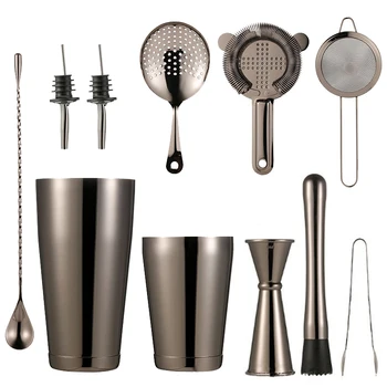 

11-Piece Stainless Steel Cocktail Shaker Set Cocktail Cocktail Shaker Set Shaker Bar Supplies