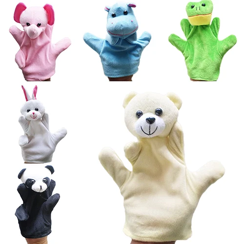 29 Style Big Hand Puppet Animal Plush Toys Baby Cloth Educational Cognition Hand Toy Finger Dolls Wolf Pig Tiger Dog Puppet 2