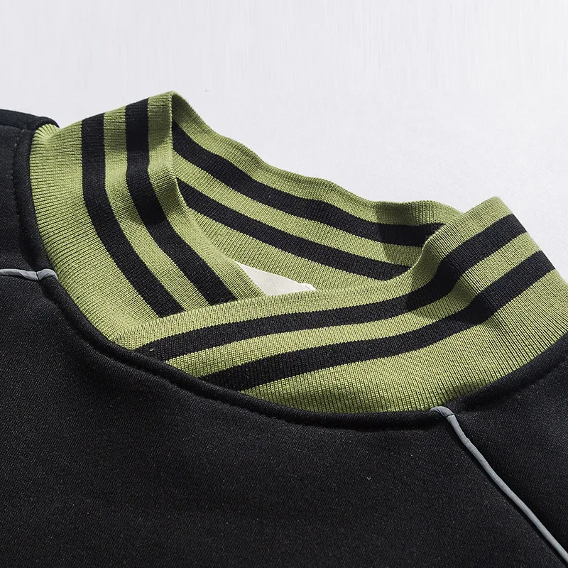 Бархатная Толстовка в полоску с буквенным принтом Мужская водолазка модная