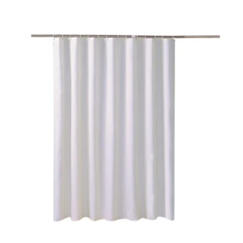 

White Thickened Polyester Fabric Plain Shower Curtain Home Hotel Bathroom Waterproof Shower Curtain Partition Curtain 180 x 180c