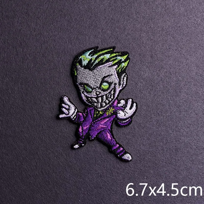 Hip-hop Rock/Music Patch Iron On Patches For Clothing Thermoadhesive Patches On Clothes Embroidery Patch Punk Joker Stickers