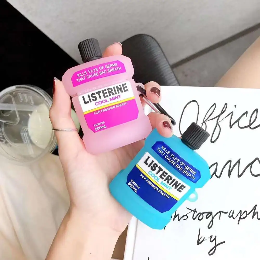 Чехол для телефона Listerine 3D AirPods 1 2 pro мягкий силиконовый чехол беспроводных