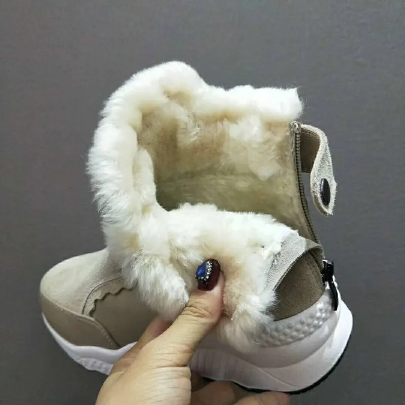 

Women Ankle Boots Platforms Shoes Woman High Heels Inside Height Increasing Faux suede Boots Lace up Sneakers 35-40