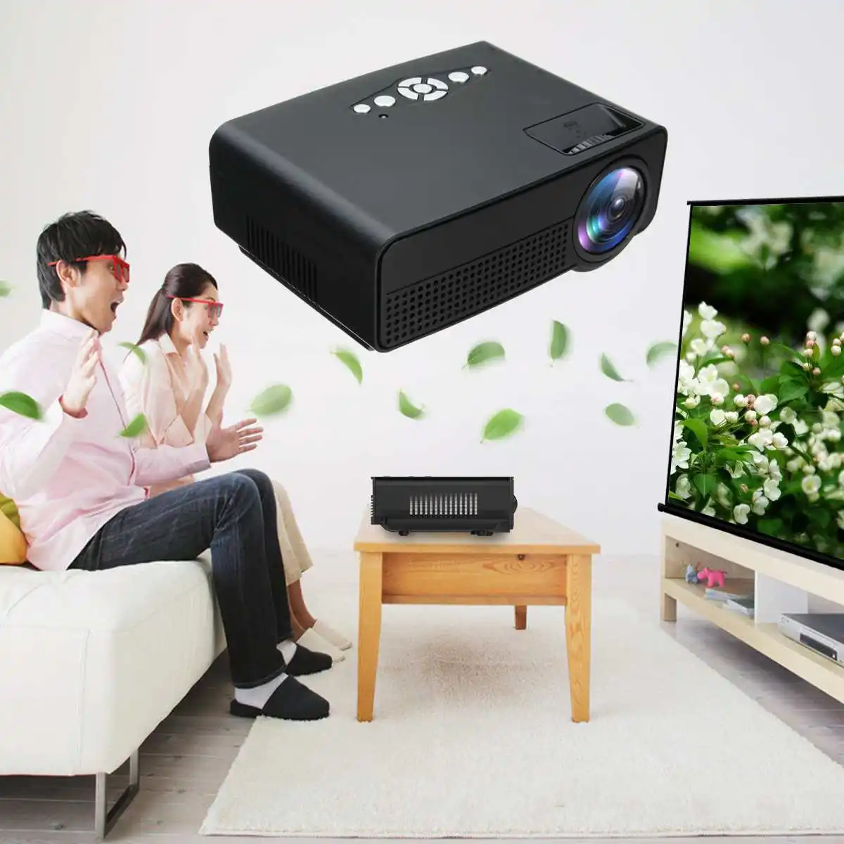 Портативный 7000 люмен HD 1080P 3D мультимедийный проектор светодиодный домашний кинотеатр HDMI USB Система домашнего кинотеатра