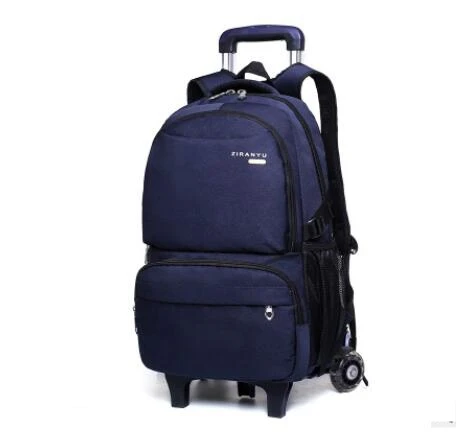 ZIRANYU школьная сумка на колесиках рюкзак на колесиках для мальчиков Детский студенческий рюкзак колеса рюкзак с колесиками для школы дорожные сумки для мальчиков - Цвет: 2 Wheels blue