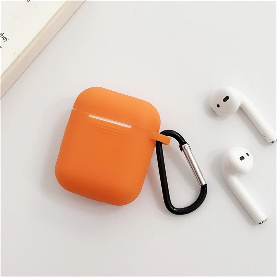 Мини Мягкий силиконовый чехол для Apple Airpods противоударный чехол для Apple гарнитура для Airpods чехол s Для Air Pods защитный чехол - Цвет: Orange