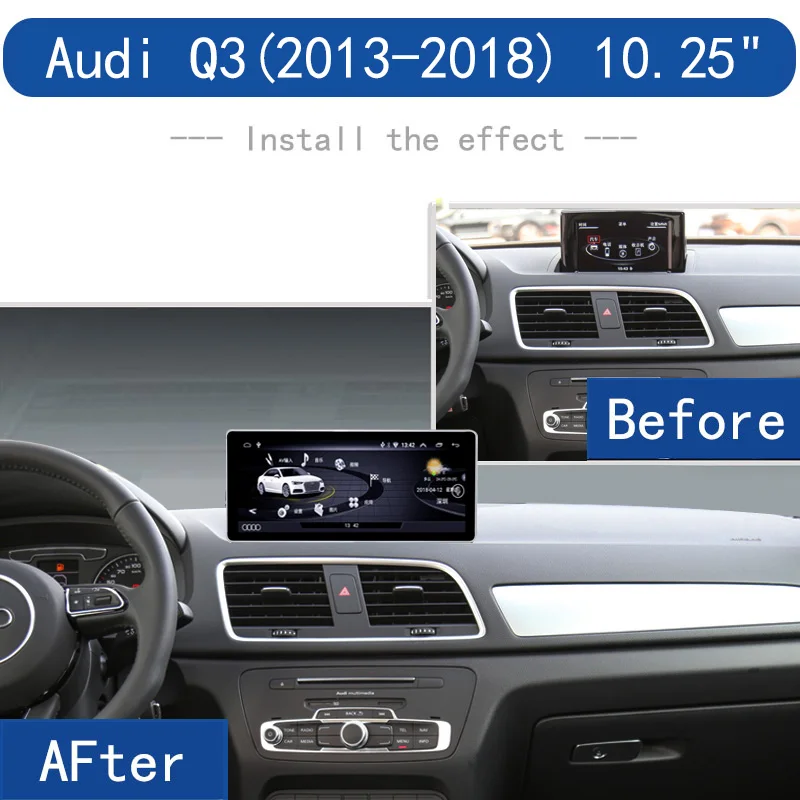 10,25 дюймов HD для Audi Q3 2013- Android 9,0 Автомобильный мультимедийный плеер gps навигация радио wifi Bluetooth 2+ 32G