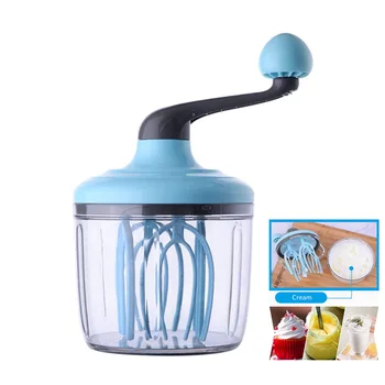 

Egg Beater Eggs and Milk Beater Mixer Manual Mixer with Four Axes Rotating simultaneously Foam Whisk Mixer Dough Kitchen Gadget
