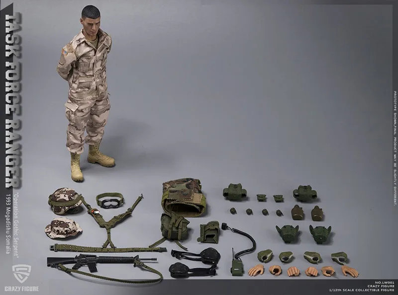 

Full set Figure 1/12 Chalk Leader 75th Ranger- TASK FORCE RANGER "Operation Gothic Serpent" 1993 Mogadishu Somalia Crazy Figure