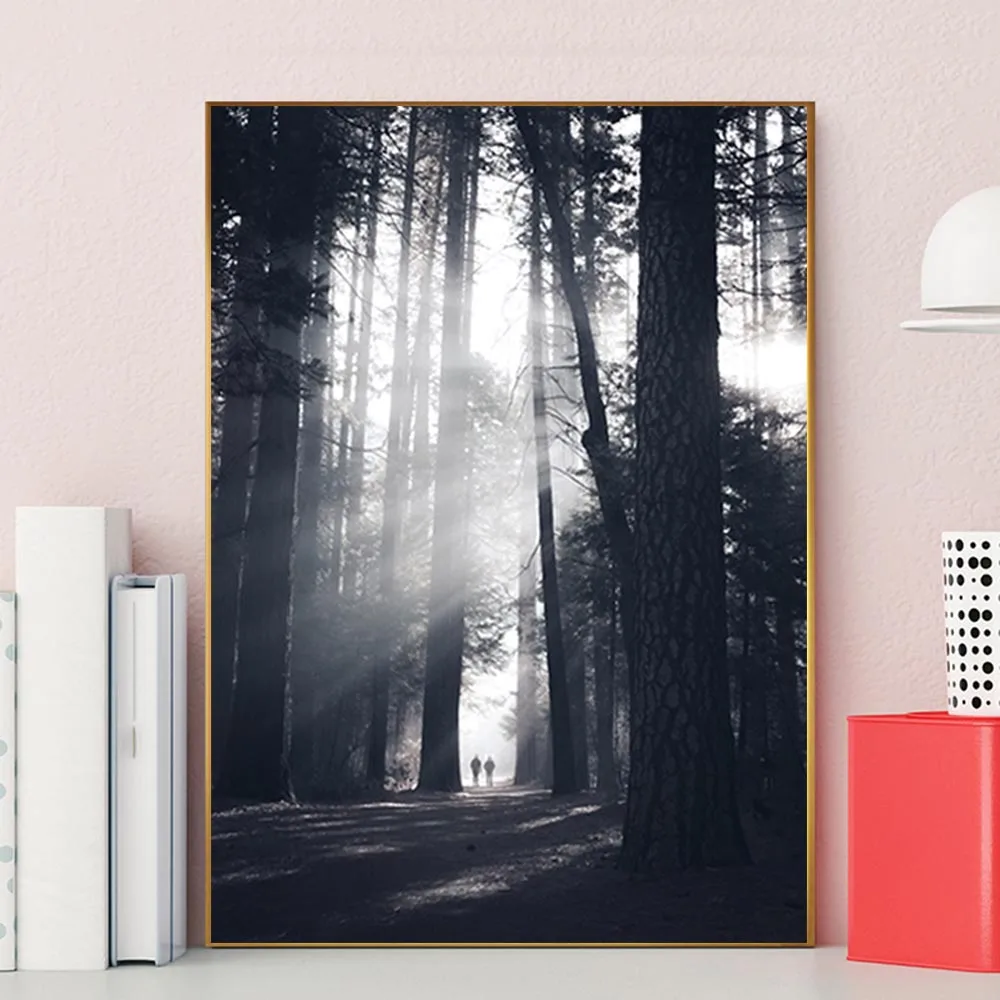Настенная картина с деревьями и лесным пейзажем настенные постеры принты в