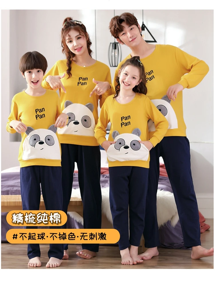 Одинаковые пижамы для всей семьи; одежда для сна для папы и сына; комбинезон; хлопковые пижамы; одежда для мамы и дочки; пижамы