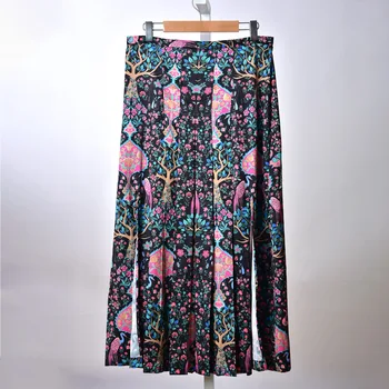 

2020 Spring / Summer New Vintage Style Plant Printing Split Skirt Women