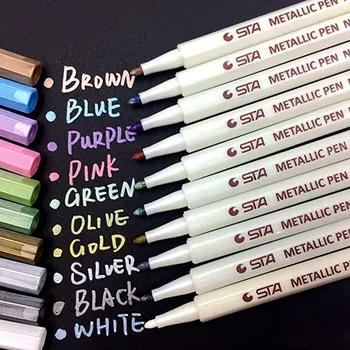 

Mildliner Highlighter Pen Stationery Assorted Colored Metallic Permanent Paint Markers Pens Metallic Marker Pens Drawing Pen