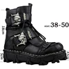 Men's Genuine Leather Boots Skull Gothic Punk Boots Motorcycle Boots Desert Combat Ankle Boot Safety Shoes Military Boots Winter ► Photo 2/6