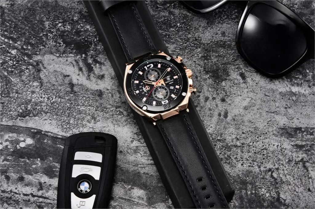 Top Luxury Brand BENYAR 2020 Men Watch Quartz Multifunction Sport Chronograph 30M Waterproof Wrist Watch Clock Relogio Masculino