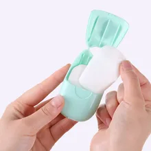 Новинка 50 шт. мини мыло Бумага открытый тип Одноразовые Коробки бумажное мыло путешествия портативный ручная мойка коробка ароматизированное кусковое листовое