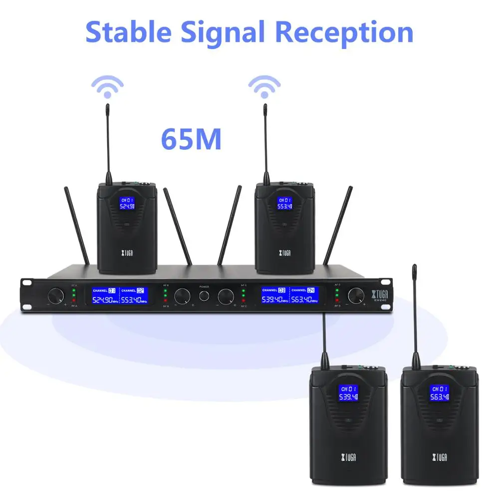 XTUGA Одежда высшего качества EW240 4 канала Беспроводной система микрофонов UHF