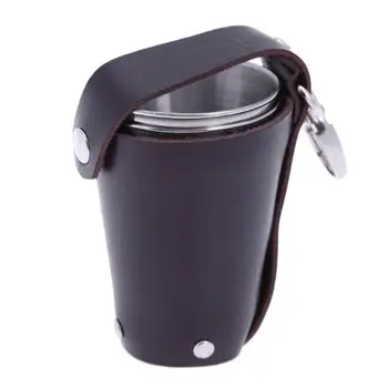 

4pcs Drinking Glass Stainless Steel Shot Glasses Cups Wine Beer Whiskey Cup