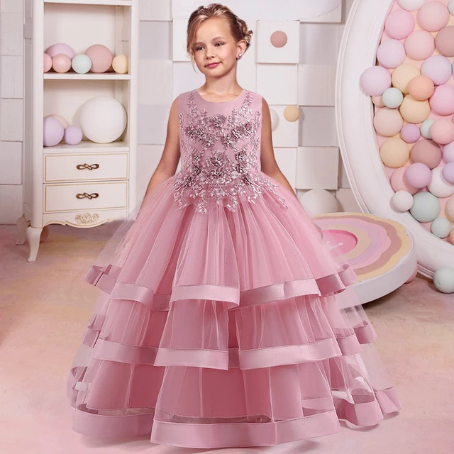 Coca Accor dirección Vestido de dama de honor para niña, vestidos elegantes para niña, ropa para  niños, vestido Floral de encaje de princesa para boda de 10 a 12 años 2023  - AliExpress